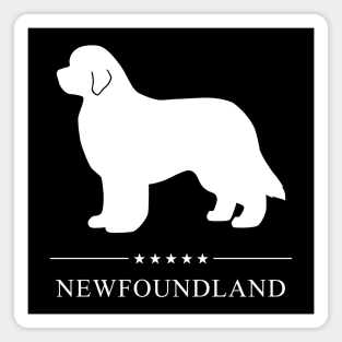 Newfoundland Dog White Silhouette Magnet